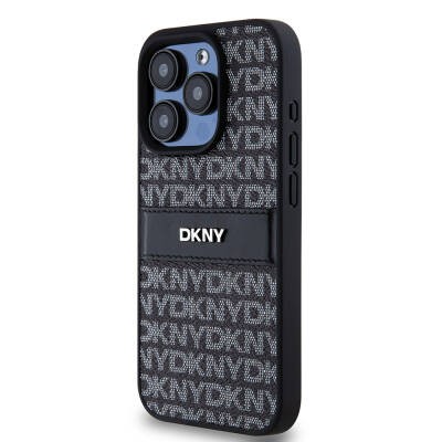 Apple iPhone 15 Pro Max Case DKNY Original Licensed 3D Written Repeat Texture Pattern Cover - 2