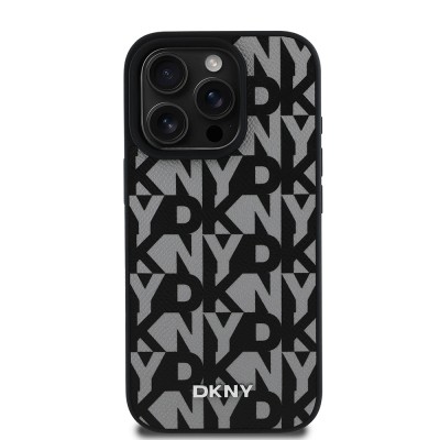 Apple iPhone 15 Pro Max Case DKNY Original Licensed Magsafe Charging Feature 3D Written Grid Pattern Cover - 5