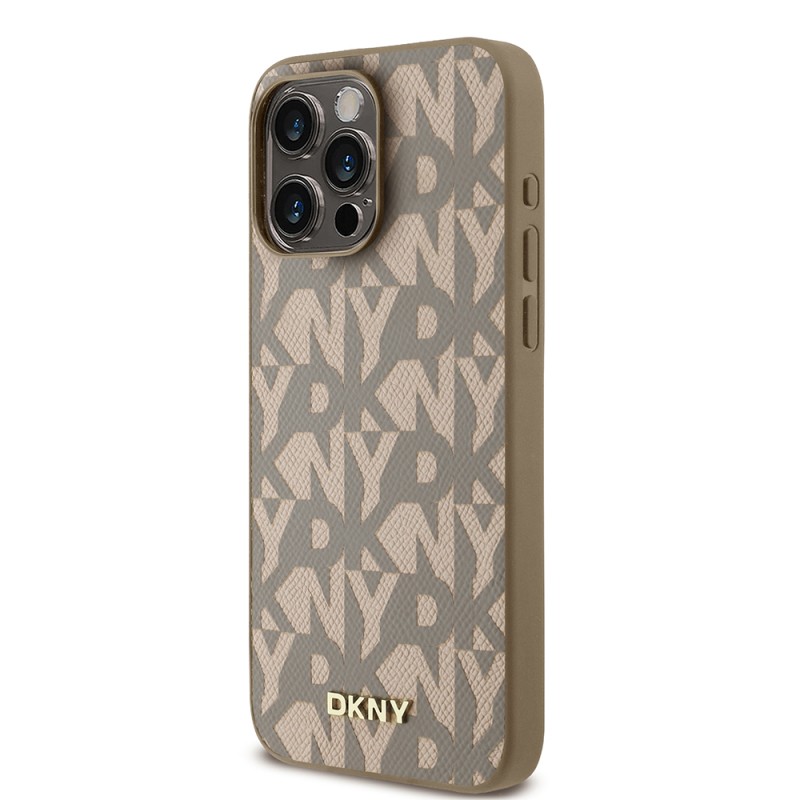 Apple iPhone 15 Pro Max Case DKNY Original Licensed Magsafe Charging Feature 3D Written Grid Pattern Cover - 11