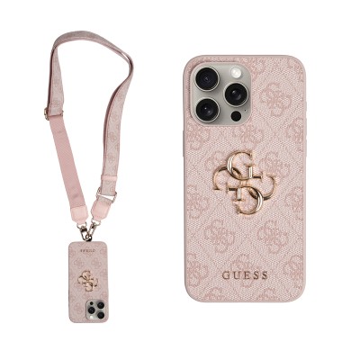 Apple iPhone 15 Pro Max Case Guess Original Licensed 4G Large Metal Logo and Thick Strap - 2