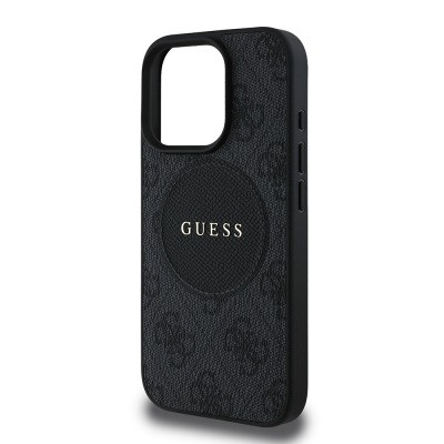 Apple iPhone 15 Pro Max Case Guess Original Licensed Magsafe Charging Feature Circle Classic Cover With Text Logo - 9