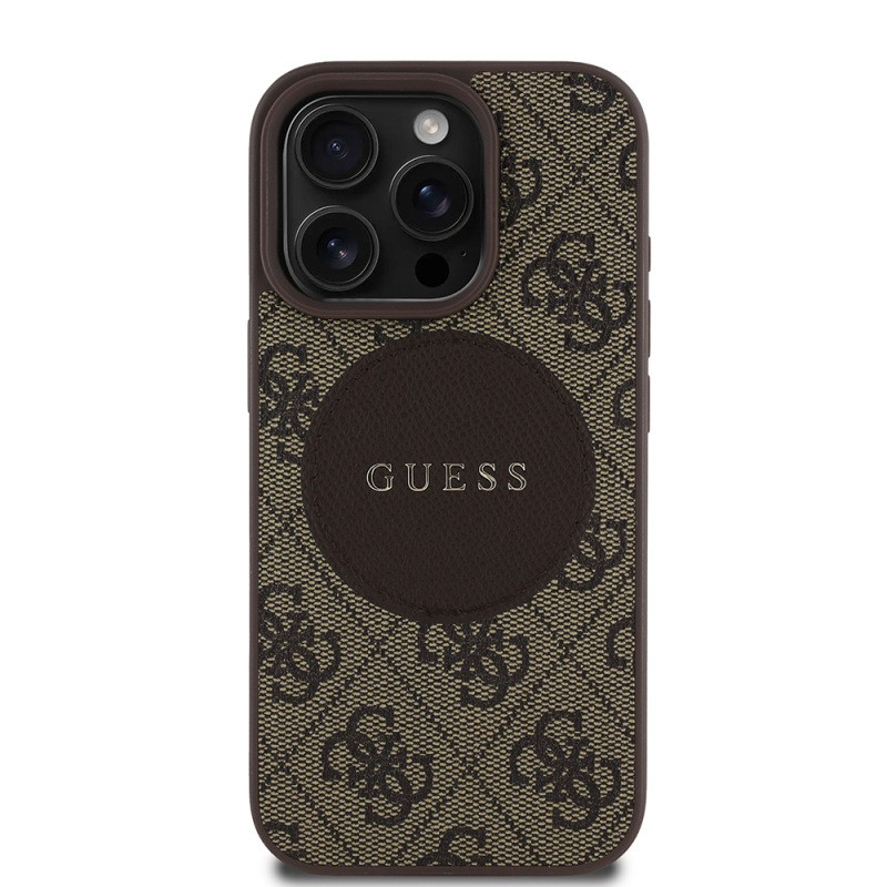 Apple iPhone 15 Pro Max Case Guess Original Licensed Magsafe Charging Feature Circle Classic Cover With Text Logo - 3