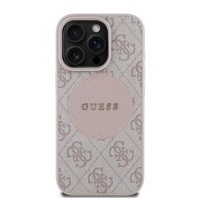 Apple iPhone 15 Pro Max Case Guess Original Licensed Magsafe Charging Feature Circle Classic Cover With Text Logo - 4