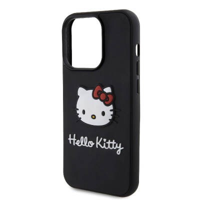 Apple iPhone 15 Pro Max Case Hello Kitty Original Licensed Text and Iconic Logo 3D Rubber Kitty Head Cover  - 6