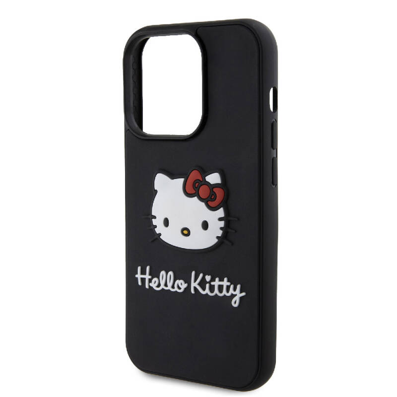 Apple iPhone 15 Pro Max Case Hello Kitty Original Licensed Text and Iconic Logo 3D Rubber Kitty Head Cover  - 6