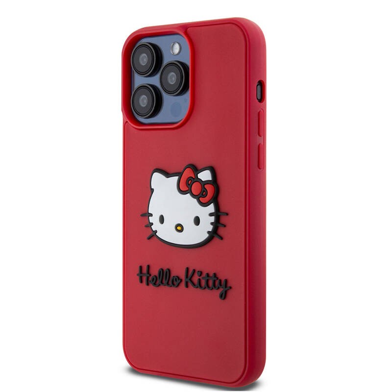Apple iPhone 15 Pro Max Case Hello Kitty Original Licensed Text and Iconic Logo 3D Rubber Kitty Head Cover  - 11