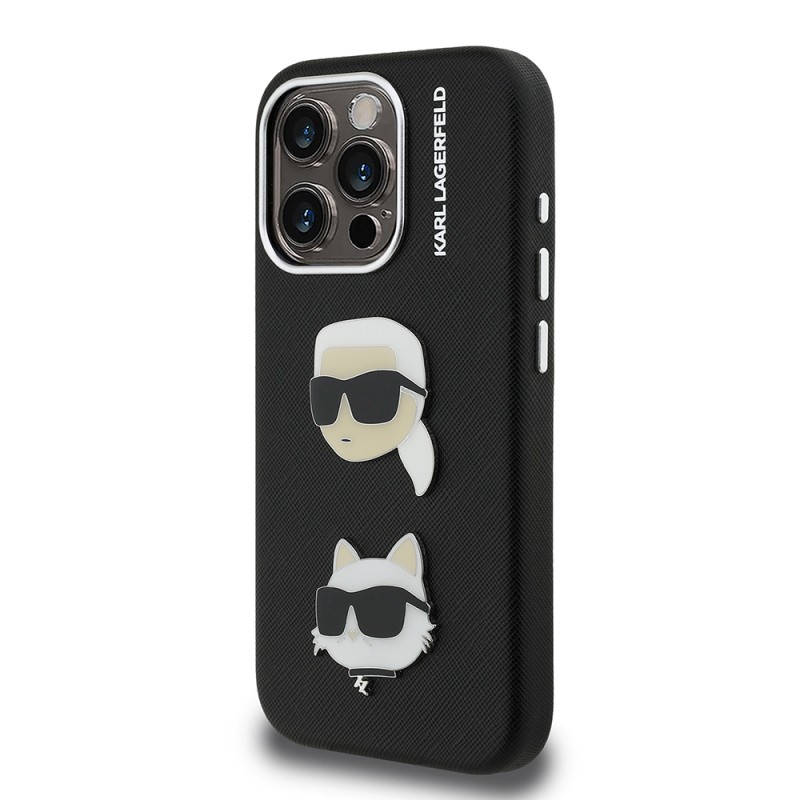 Apple iPhone 15 Pro Max Case Karl Lagerfeld Original Licensed K&C Heads Pins Cover - 4