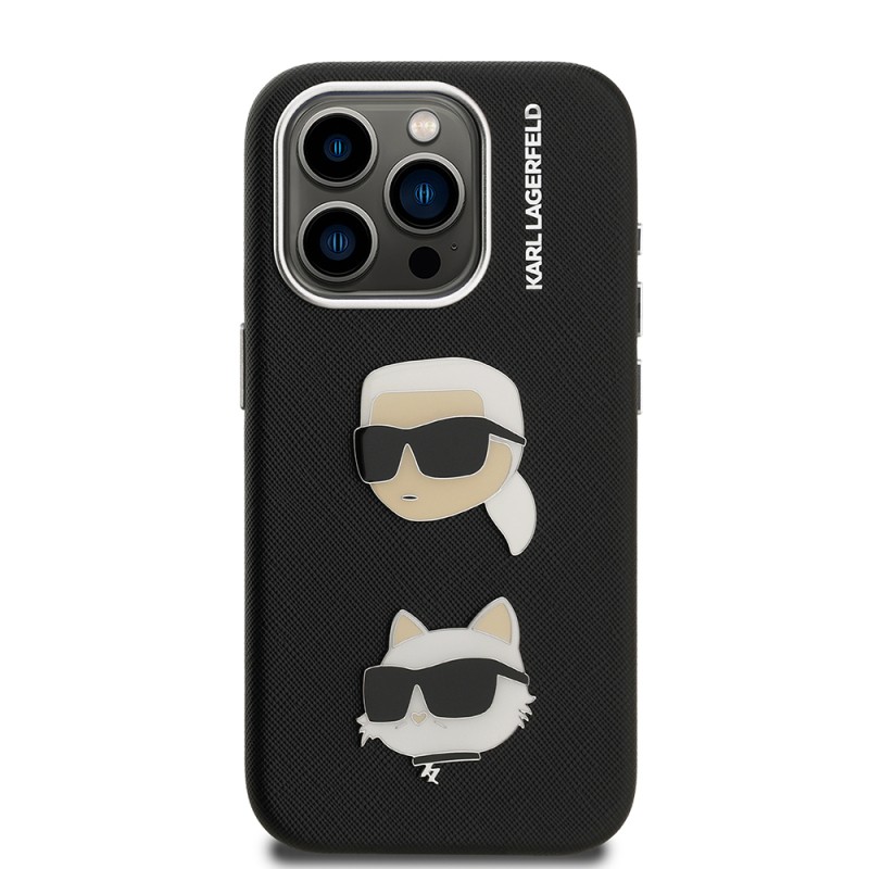 Apple iPhone 15 Pro Max Case Karl Lagerfeld Original Licensed K&C Heads Pins Cover - 5