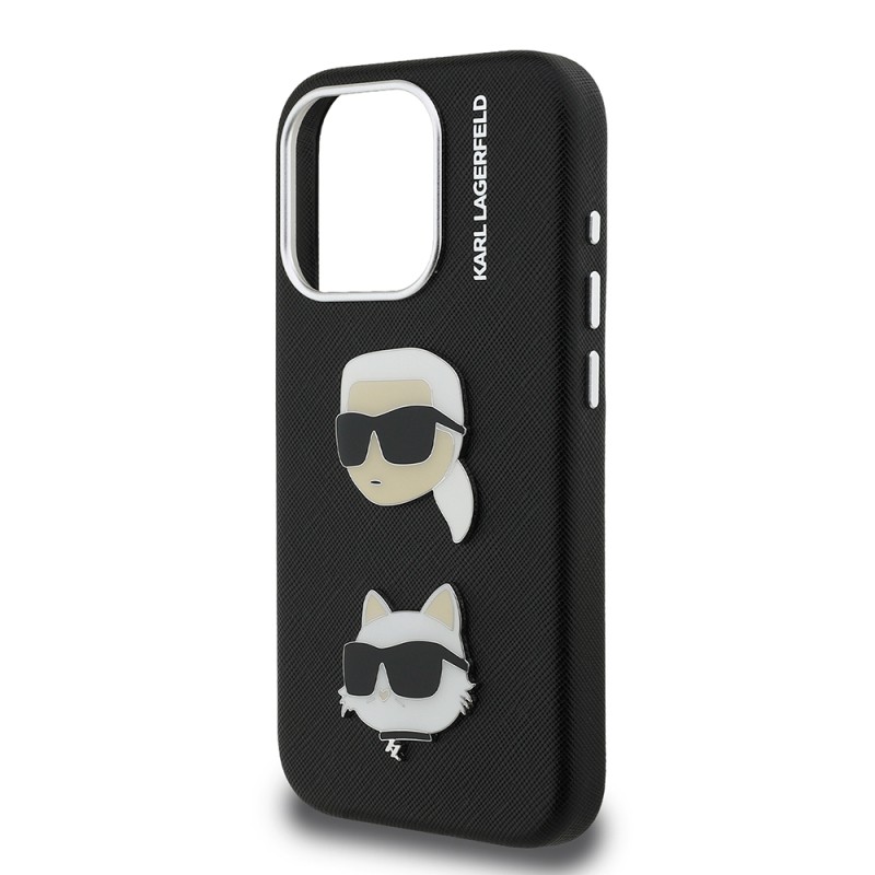 Apple iPhone 15 Pro Max Case Karl Lagerfeld Original Licensed K&C Heads Pins Cover - 8