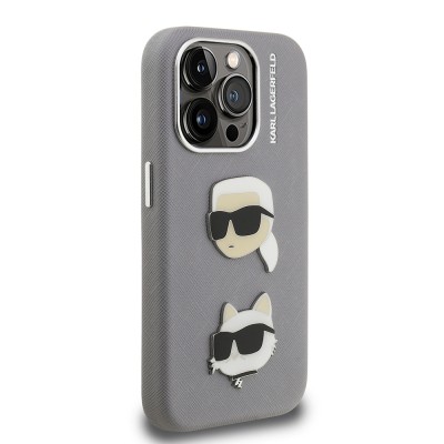 Apple iPhone 15 Pro Max Case Karl Lagerfeld Original Licensed K&C Heads Pins Cover - 12