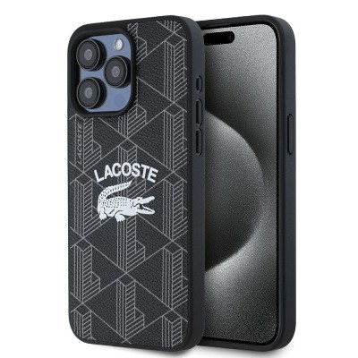 Apple iPhone 15 Pro Max Case Lacoste Original Licensed Magsafe Charging Mono Vintage Logo Cover - 7