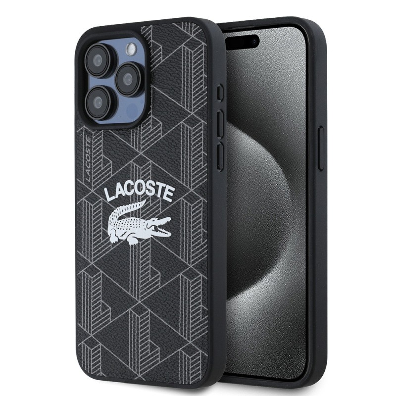 Apple iPhone 15 Pro Max Case Lacoste Original Licensed Magsafe Charging Mono Vintage Logo Cover - 7