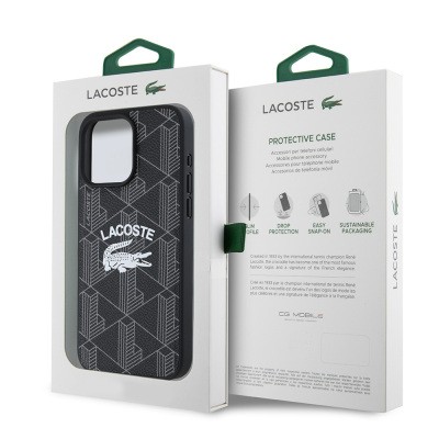 Apple iPhone 15 Pro Max Case Lacoste Original Licensed Magsafe Charging Mono Vintage Logo Cover - 8