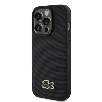 Apple iPhone 15 Pro Max Case Lacoste Original Licensed PU Pique Patterned Back Surface Iconic Crocodile Woven Logo Cover + Type-C Cable 1.5m - 3