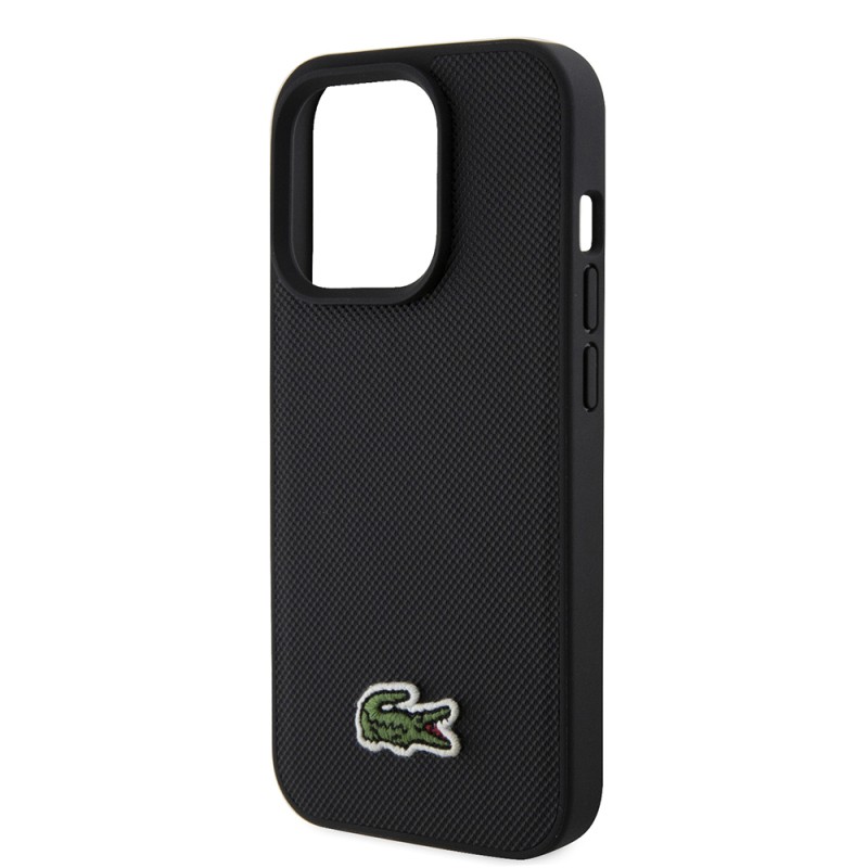 Apple iPhone 15 Pro Max Case Lacoste Original Licensed PU Pique Patterned Back Surface Iconic Crocodile Woven Logo Cover + Type-C Cable 1.5m - 6