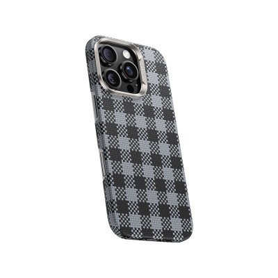 Apple iPhone 15 Pro Max Case M-safe Charging Feature Plaid Design Benks ArmorVichy Kevlar Cover - 5