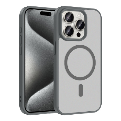 Apple iPhone 15 Pro Max Case M-safe Charging Feature Zore Flat Cover - Zore
