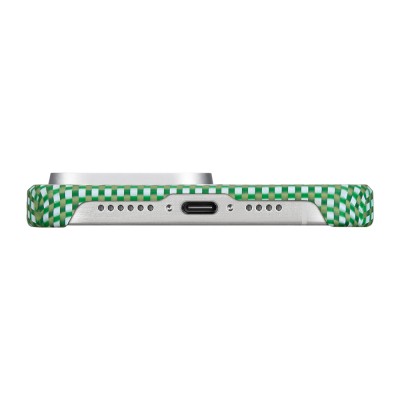 Apple iPhone 15 Pro Max Case Magsafe Charging Feature Aramid Fiber Pitaka Ultra-Slim Classic Series Forest Green Cover - 5