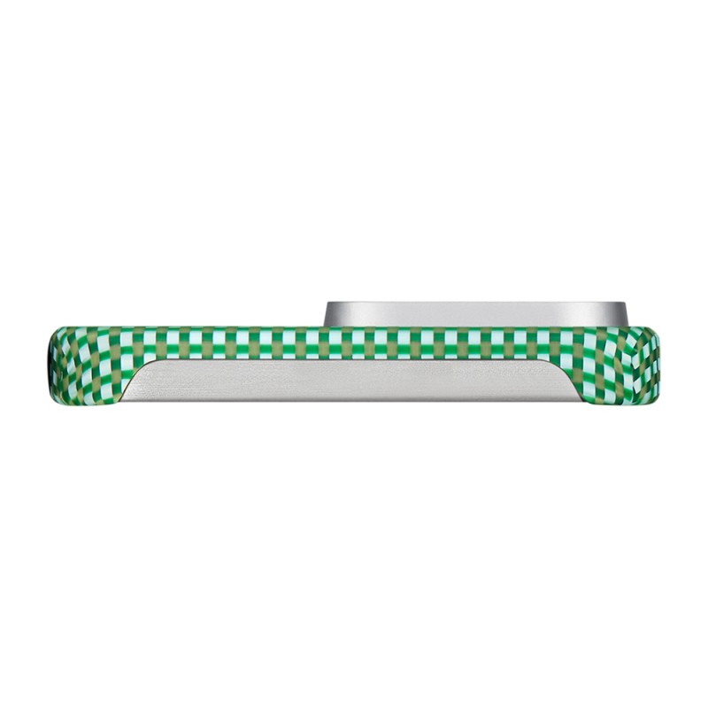 Apple iPhone 15 Pro Max Case Magsafe Charging Feature Aramid Fiber Pitaka Ultra-Slim Classic Series Forest Green Cover - 6