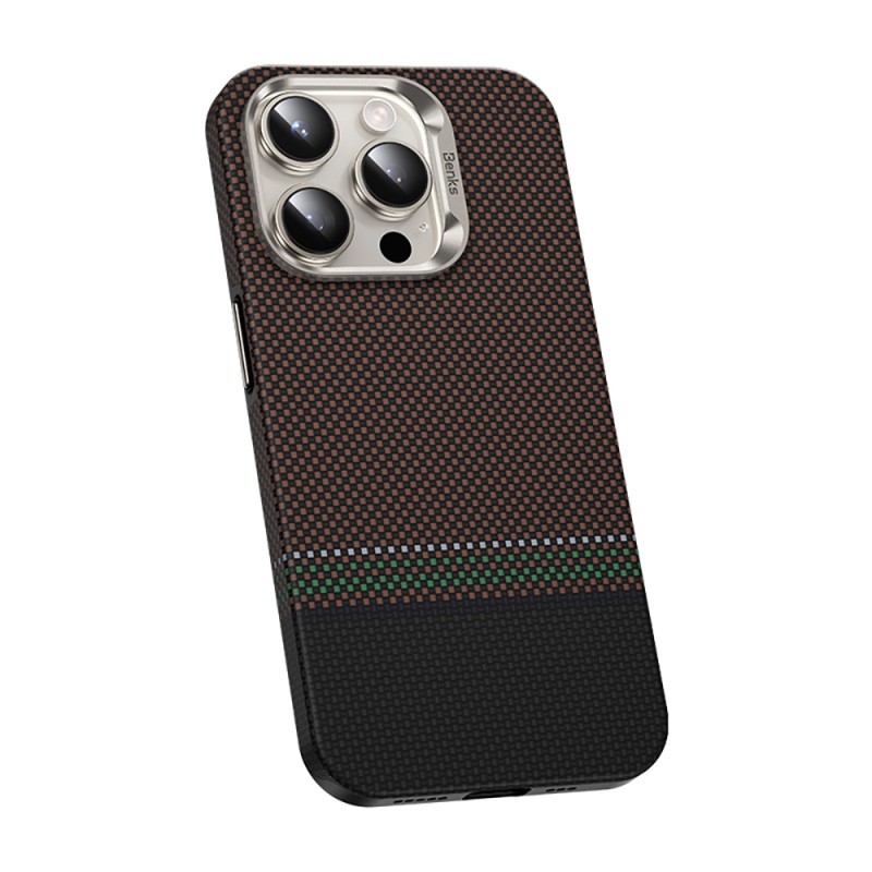 Apple iPhone 15 Pro Max Case Magsafe Charging Feature Carbon Fiber Design Benks Prestige ArmorPro Kevlar Cover - 3