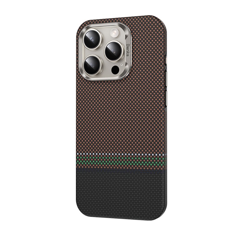 Apple iPhone 15 Pro Max Case Magsafe Charging Feature Carbon Fiber Design Benks Prestige ArmorPro Kevlar Cover - 4