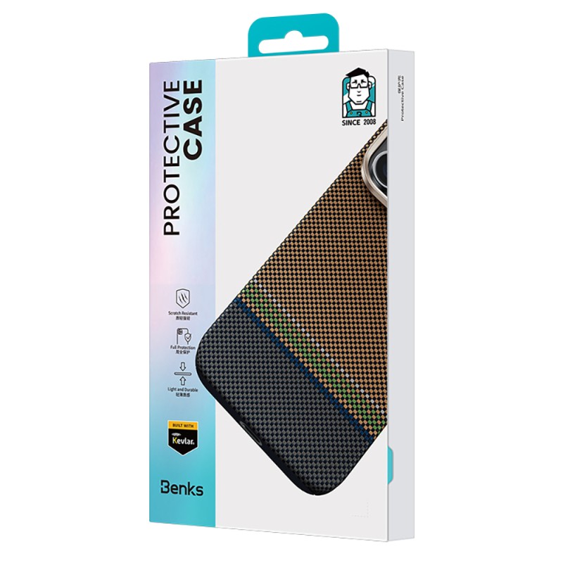 Apple iPhone 15 Pro Max Case Magsafe Charging Feature Carbon Fiber Design Benks Prestige ArmorPro Kevlar Cover - 6