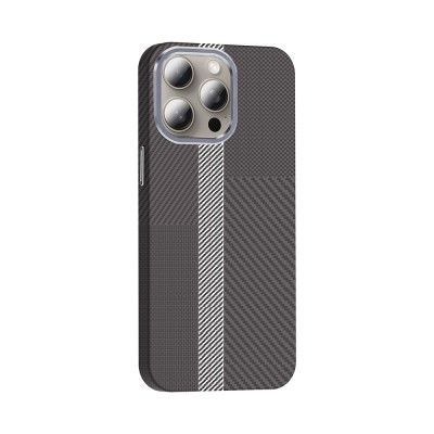 Apple iPhone 15 Pro Max Case Magsafe Charging Feature Carbon Fiber Look Zore Gros Cover - 10