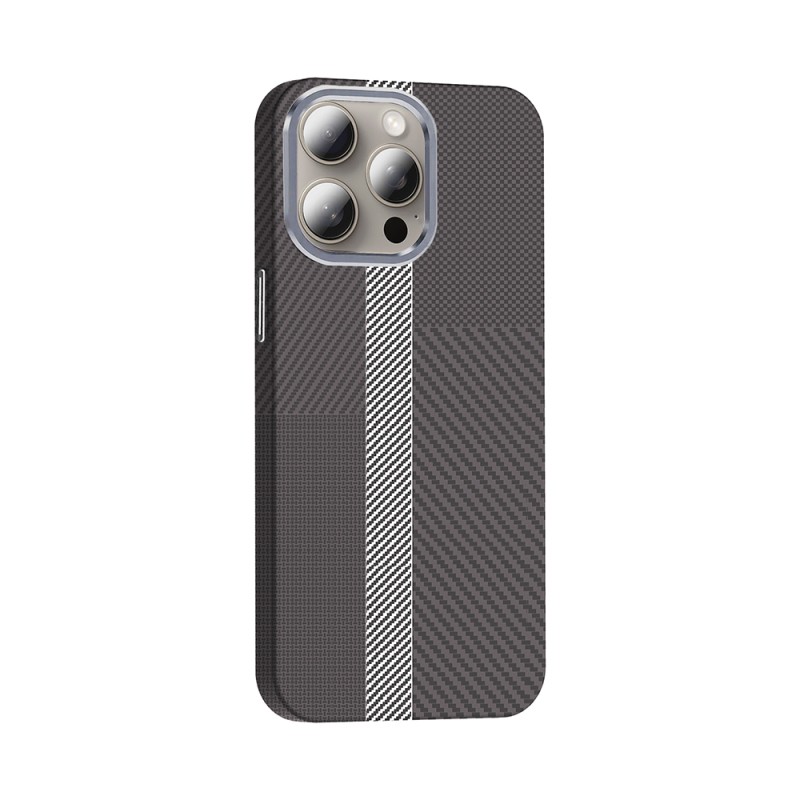 Apple iPhone 15 Pro Max Case Magsafe Charging Feature Carbon Fiber Look Zore Gros Cover - 10