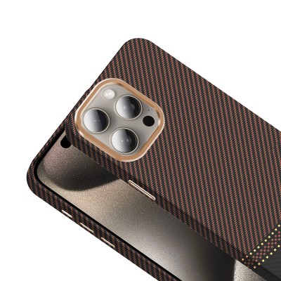 Apple iPhone 15 Pro Max Case Magsafe Charging Feature Carbon Fiber Look Zore Gros Cover - 17