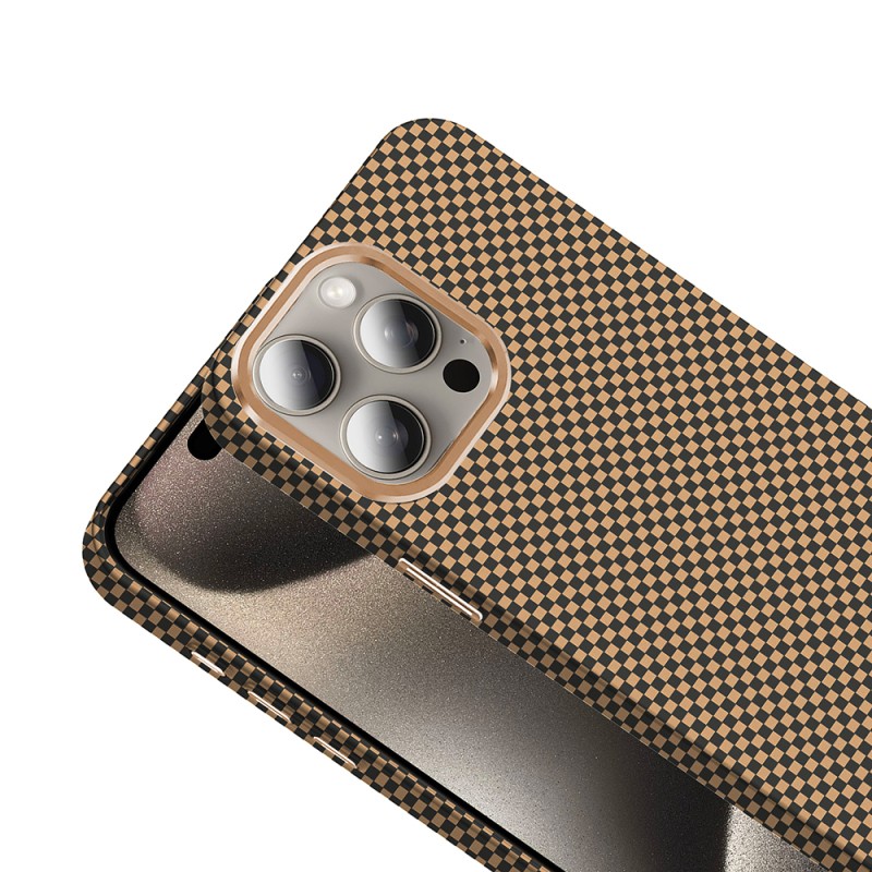 Apple iPhone 15 Pro Max Case Magsafe Charging Feature Carbon Fiber Look Zore Gros Cover - 20