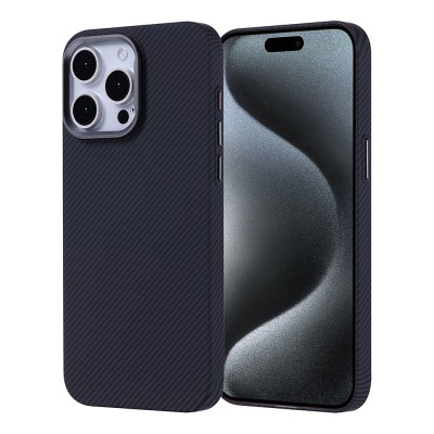 Apple iPhone 15 Pro Max Case Magsafe Charging Feature Carbon Fiber Look Zore Nekst Cover - 1