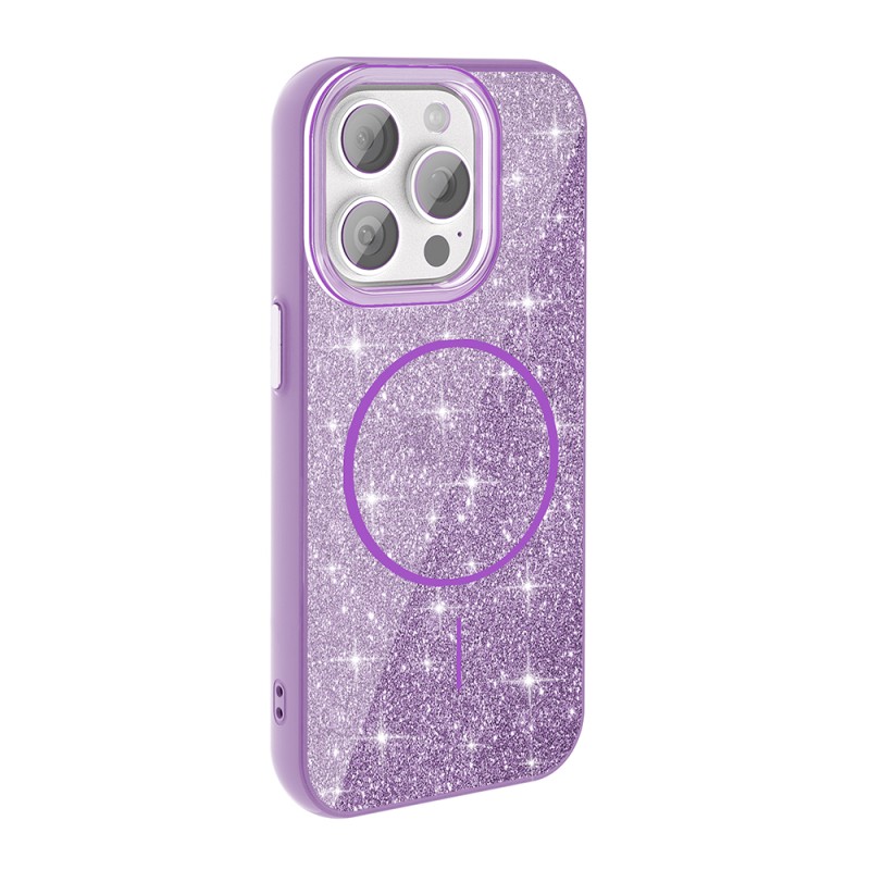 Apple iPhone 15 Pro Max Case Magsafe Charging Feature Shining Glitter Zore Okso Cover - 10