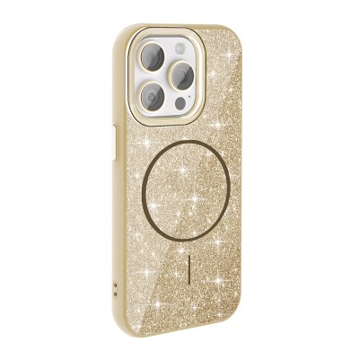 Apple iPhone 15 Pro Max Case Magsafe Charging Feature Shining Glitter Zore Okso Cover - 13