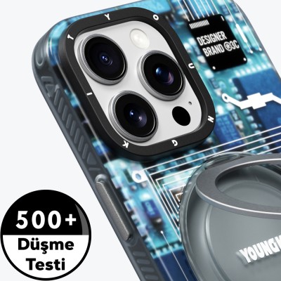 Apple iPhone 15 Pro Max Case Magsafe Charging Featured Youngkit 360° Stand Technology Series Cover - 10