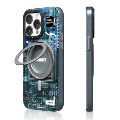 Apple iPhone 15 Pro Max Case Magsafe Charging Featured Youngkit 360° Stand Technology Series Cover - 3