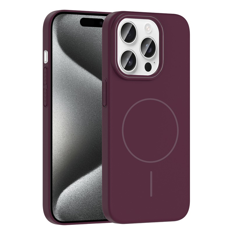 Apple iPhone 15 Pro Max Case Magsafe Charging Featured Zore Ruby Hard Cover - 6