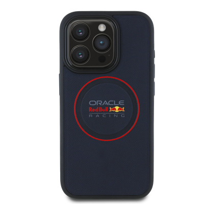 Apple iPhone 15 Pro Max Case Redbull Original Licensed Magsafe Charging Feature Red Ring and Logo Embossed PU Leather Cover - Redbull
