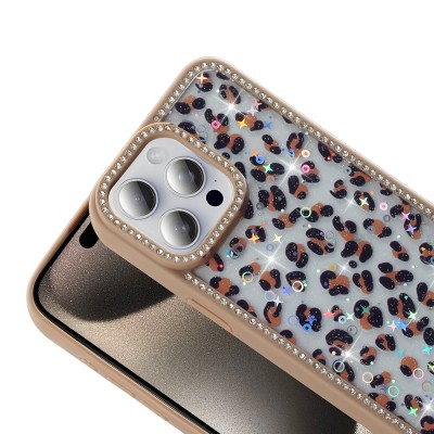 Apple iPhone 15 Pro Max Case Stone and Glitter Design Zore Azra Cover - 8