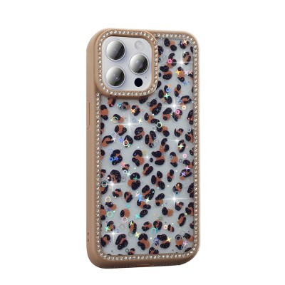Apple iPhone 15 Pro Max Case Stone and Glitter Design Zore Azra Cover - 5