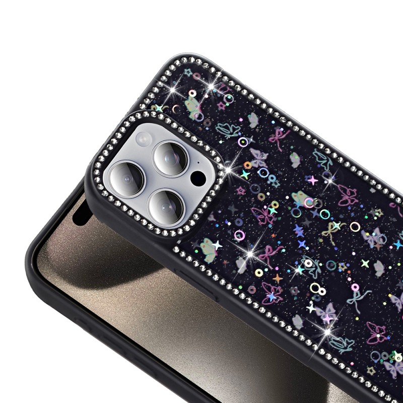 Apple iPhone 15 Pro Max Case Stone and Glitter Design Zore Azra Cover - 9