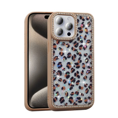 Apple iPhone 15 Pro Max Case Stone and Glitter Design Zore Azra Cover - 2