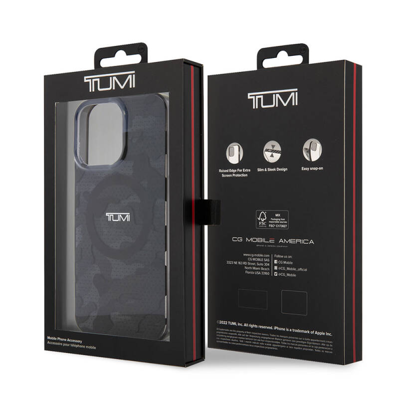 Apple iPhone 15 Pro Max Case TUMI Original Licensed Magsafe Charging Feature  PC TPU Double Layer Camouflage Patterned Cover  - 9