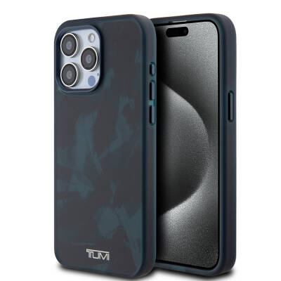 Apple iPhone 15 Pro Max Case TUMI Original Licensed Magsafe Frosted Transparent Brush Camouflage Patterned Cover with Charging Feature - TUMI