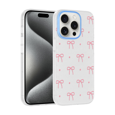 Apple iPhone 15 Pro Max Case with Camera Protector, Patterned Zore Clip Cover - Zore