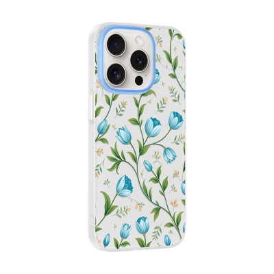 Apple iPhone 15 Pro Max Case with Camera Protector, Patterned Zore Clip Cover - 6