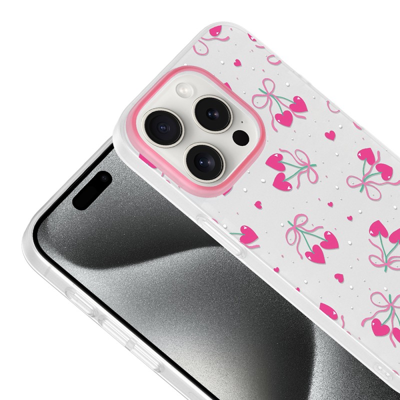 Apple iPhone 15 Pro Max Case with Camera Protector, Patterned Zore Clip Cover - 11