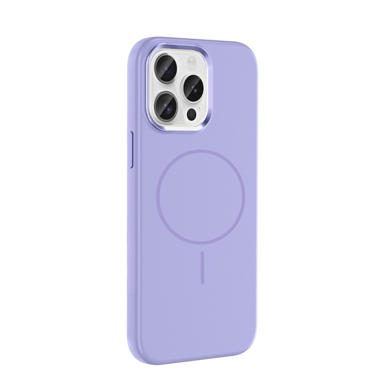 Apple iPhone 15 Pro Max Case with M-Safe Charging Feature, Metal Camera Frame, Zore Edi Silicone Cover - 12