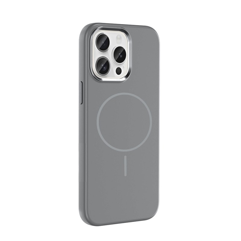 Apple iPhone 15 Pro Max Case with M-Safe Charging Feature, Metal Camera Frame, Zore Edi Silicone Cover - 13