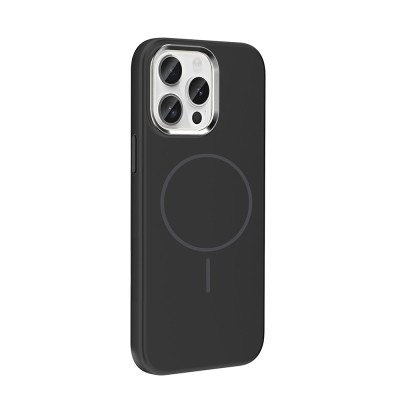 Apple iPhone 15 Pro Max Case with M-Safe Charging Feature, Metal Camera Frame, Zore Edi Silicone Cover - 15