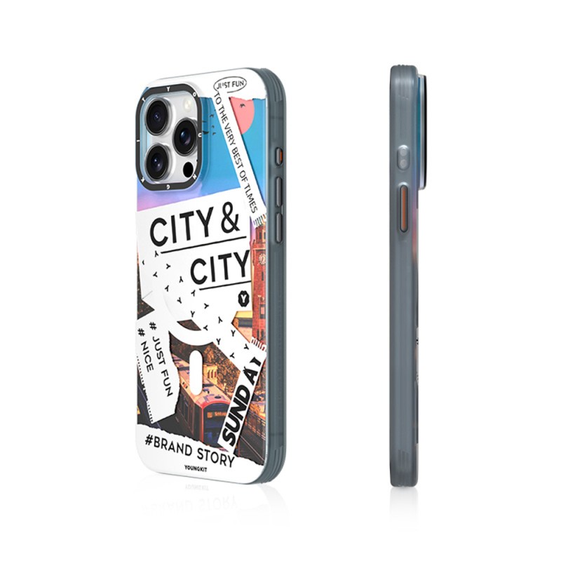Apple iPhone 15 Pro Max Case Youngkit A-City Series Cover with Magsafe Charging Feature - 17